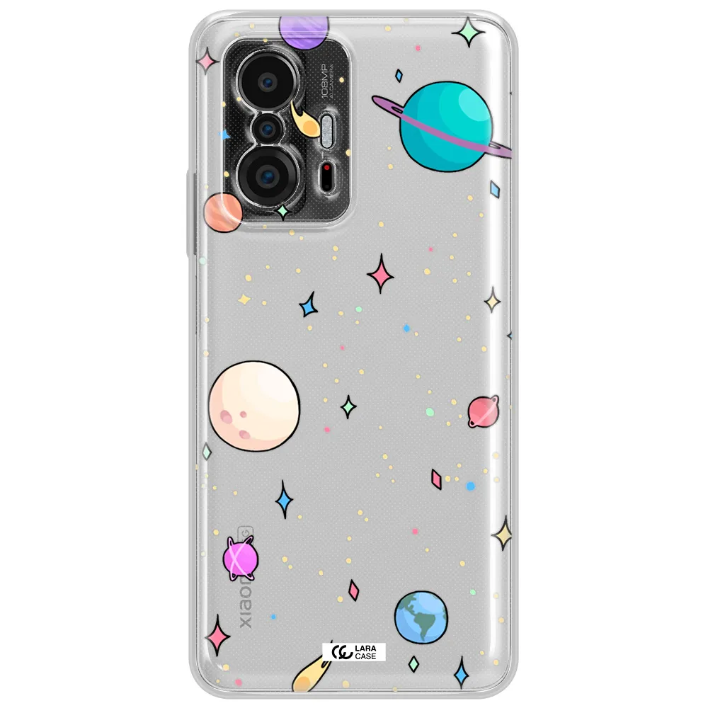 Solar System Print Xiaomi 11T Clear Tpu Case