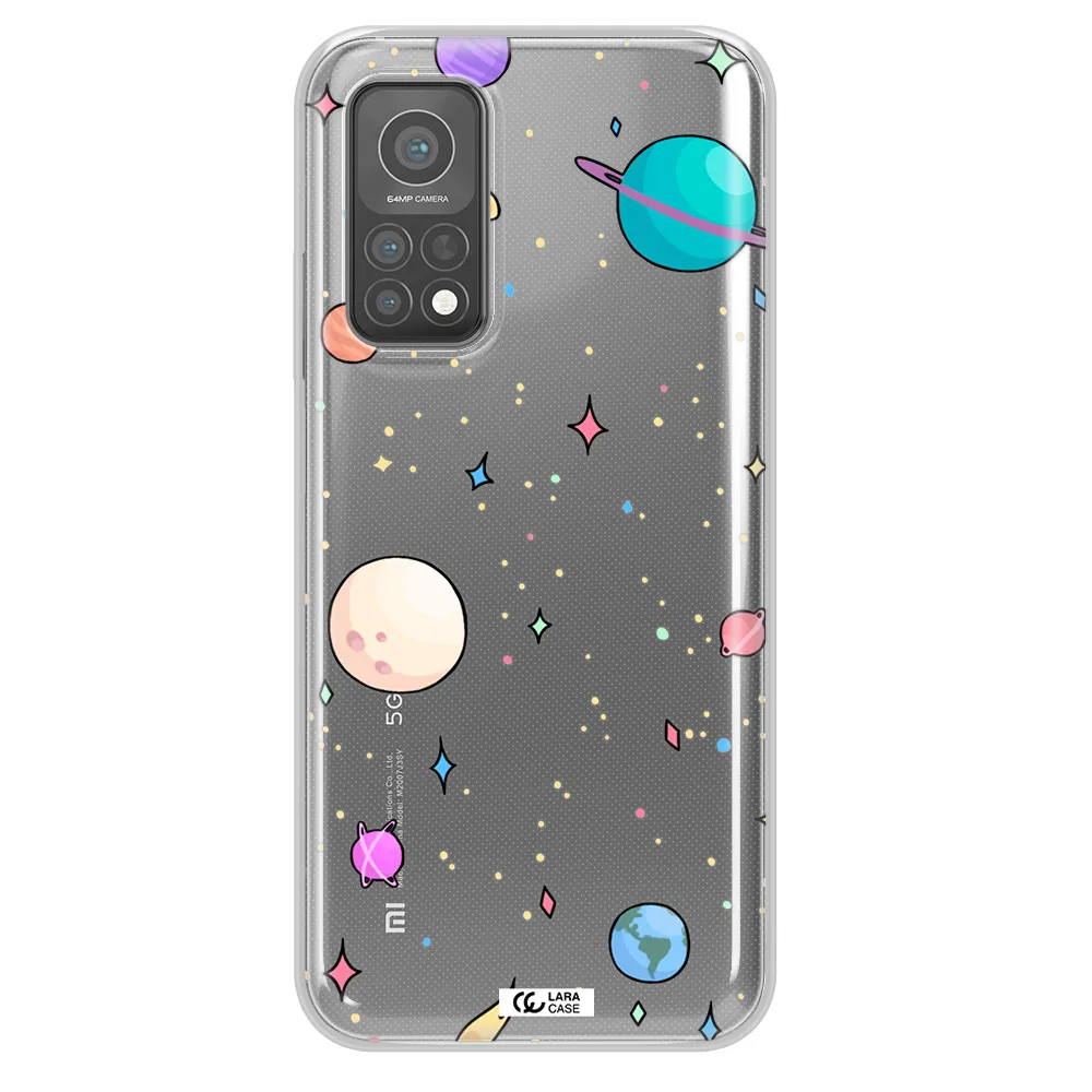 Solar System Print Xiaomi Mi 10 T Pro Clear TPU Case