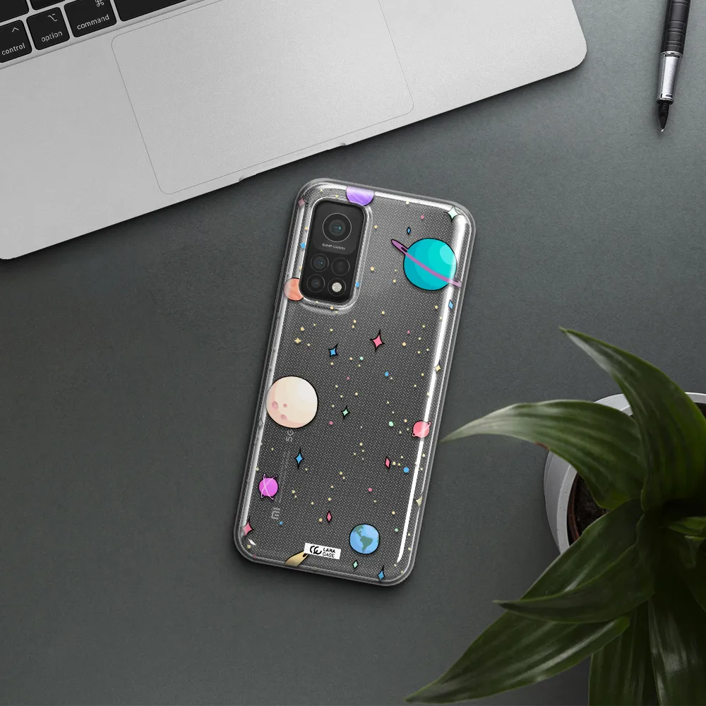 Solar System Print Xiaomi Mi 10T Clear TPU Case