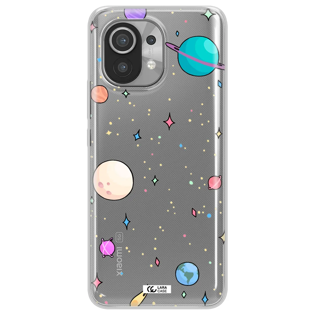 Solar System Print Xiaomi Mi 11 Clear TPU Case