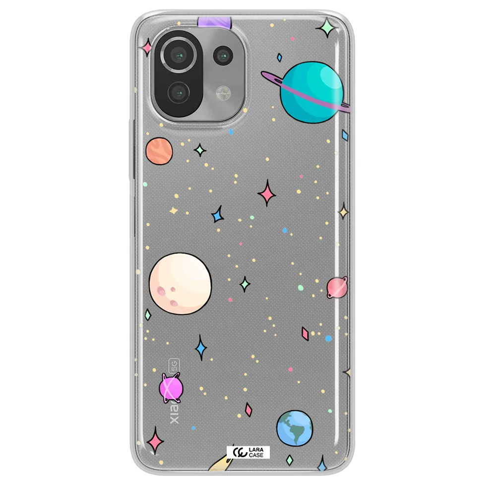 Solar System Print Xiaomi Mi 11 Lite Clear TPU Case