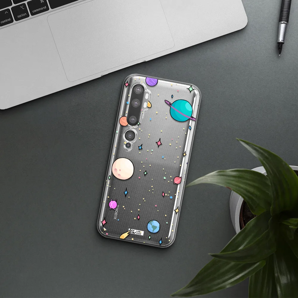 Solar System Print Xiaomi Mi Note 10 Clear TPU Case