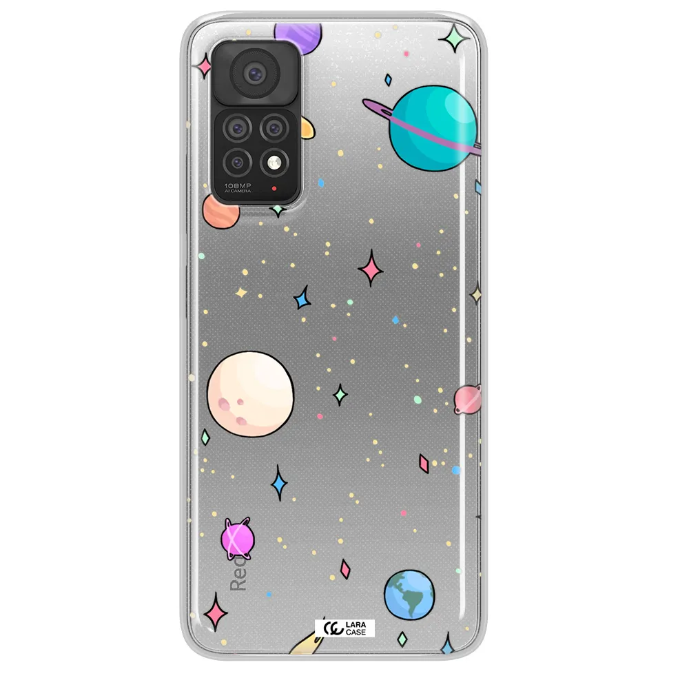 Solar System Print Xiaomi Note 11 Pro Clear TPU Case