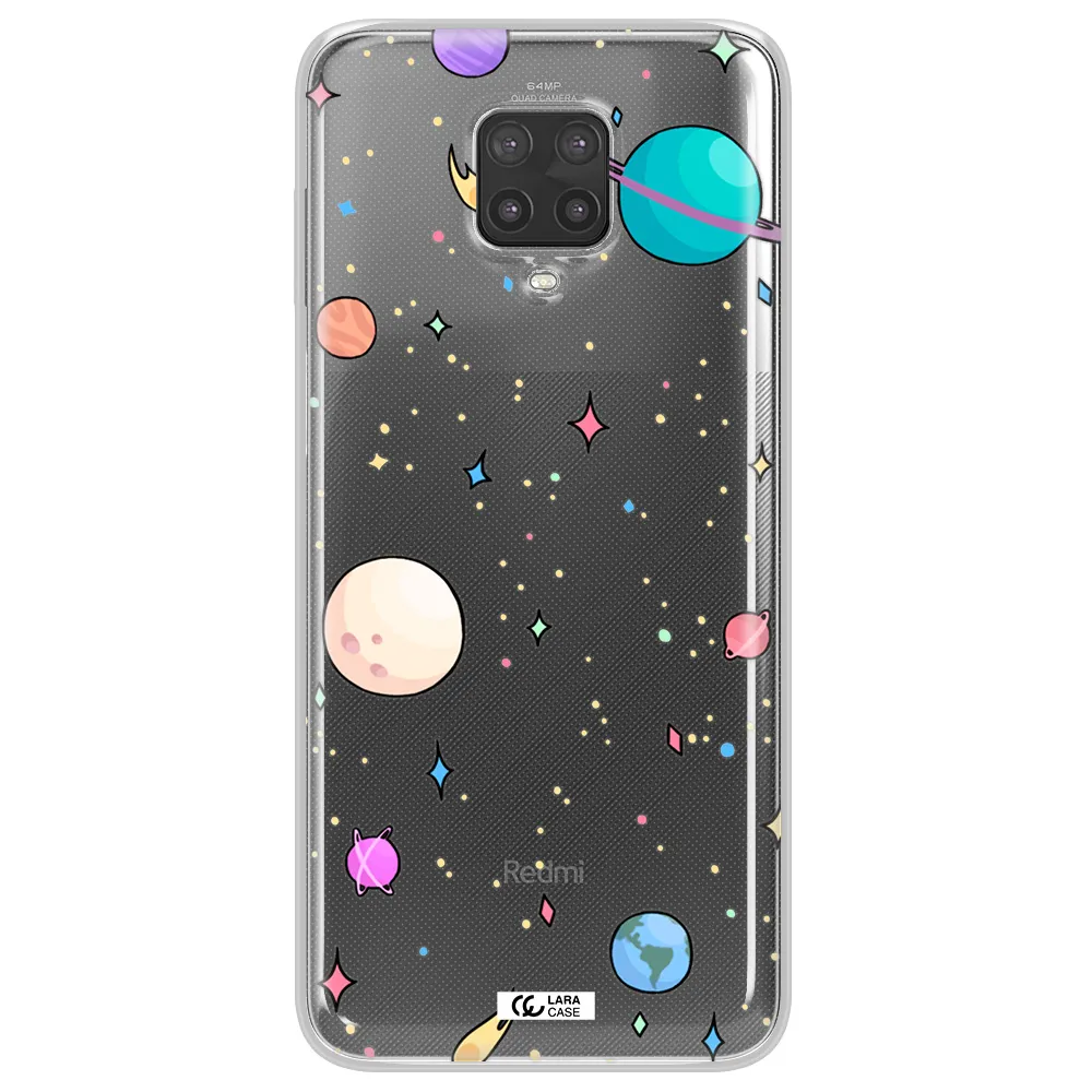 Solar System Print Xiaomi Note 9 Pro Clear TPU Case