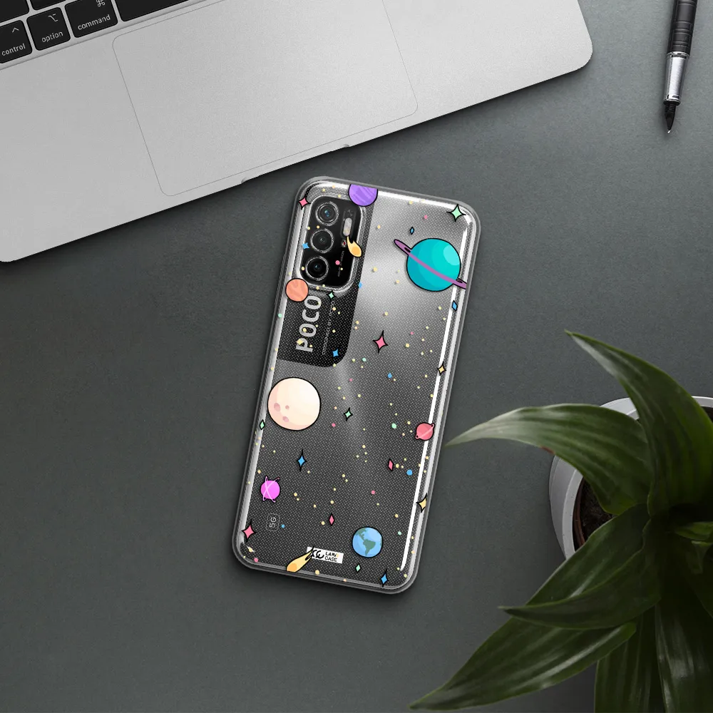 Solar System Print Xiaomi Poco M4 Pro 5G Clear Tpu Case