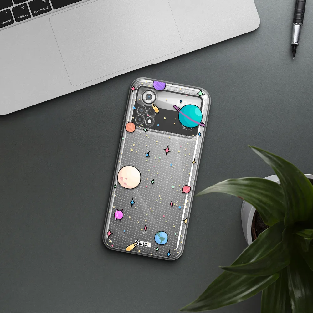 Solar System Print Xiaomi Poco X4 Pro Clear TPU Case