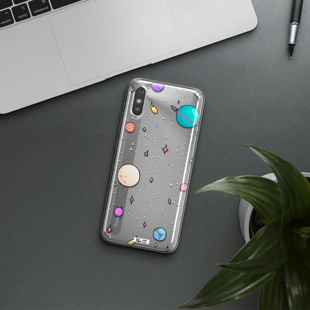 Solar System Print Xiaomi Redmi 9A Clear TPU Case