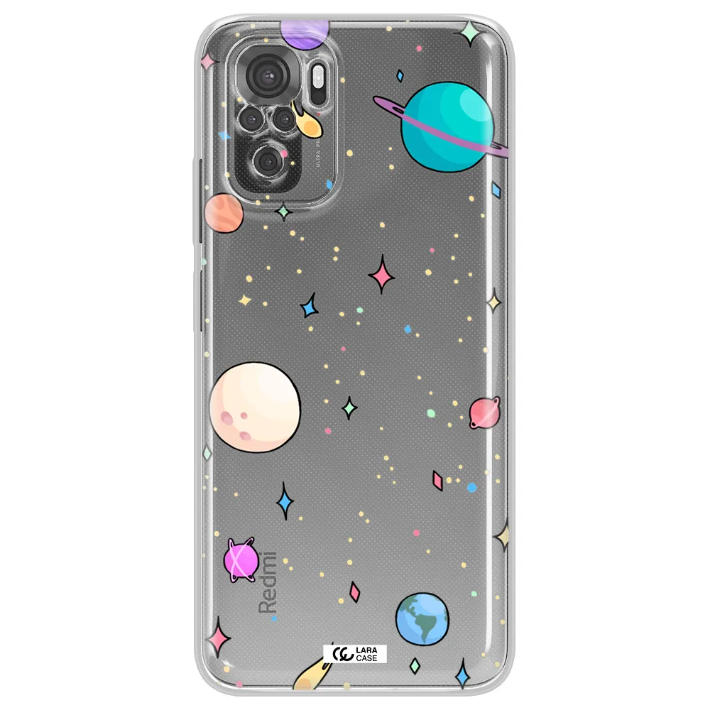 Solar System Print Xiaomi Redmi Note 10S Clear Tpu Case
