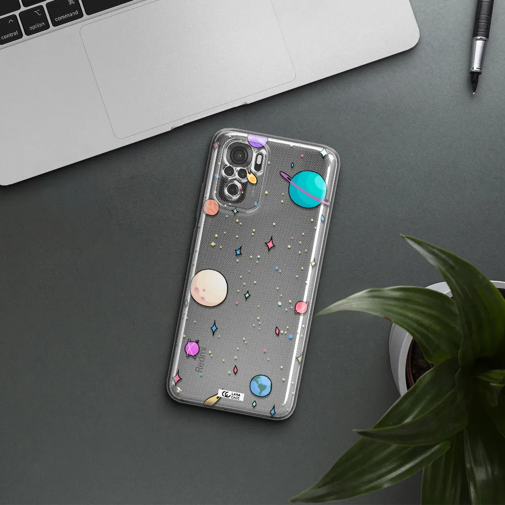 Solar System Print Xiaomi Redmi Note 10S Clear Tpu Case