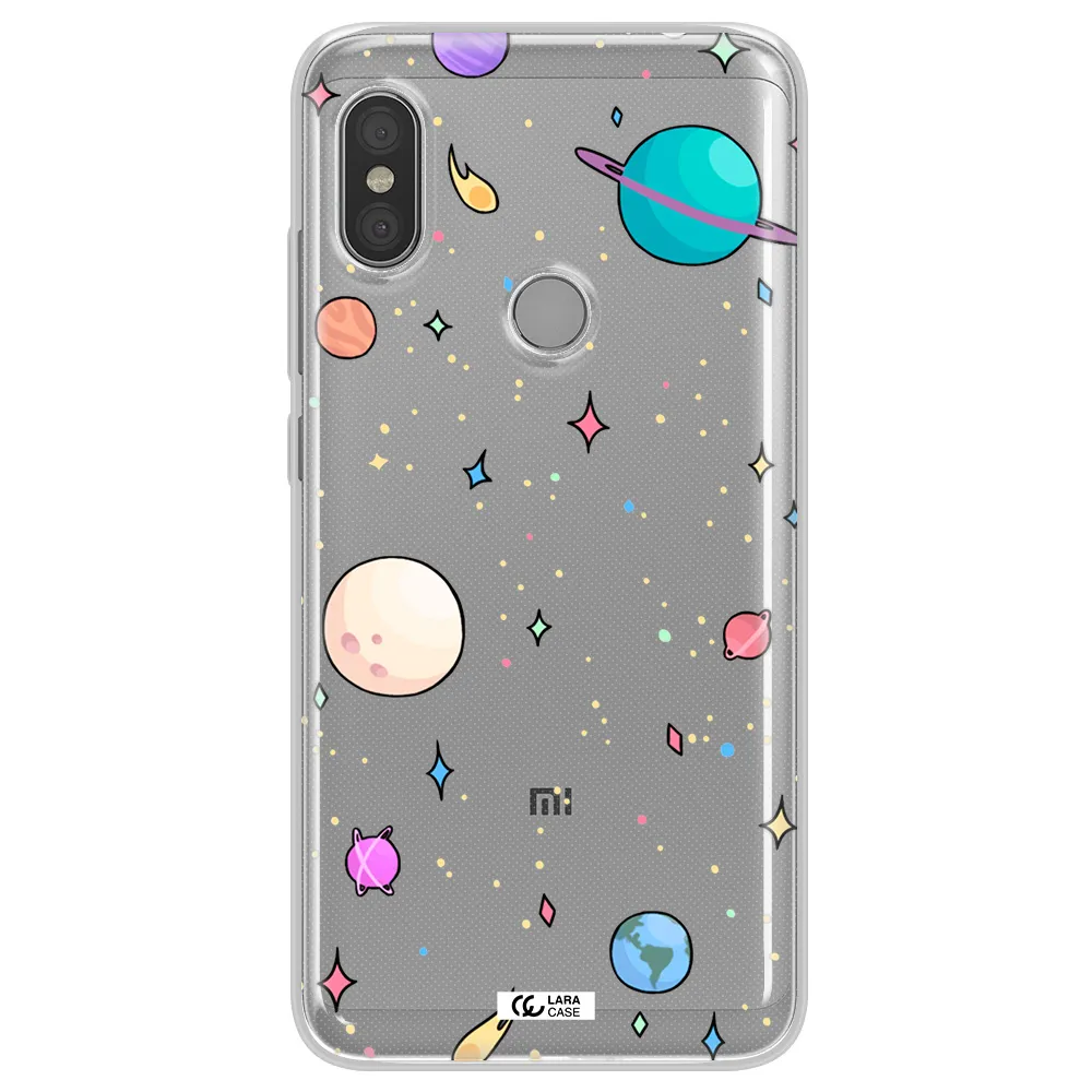 Solar System Print Xiaomi Redmi Note 6 Pro Clear TPU Case
