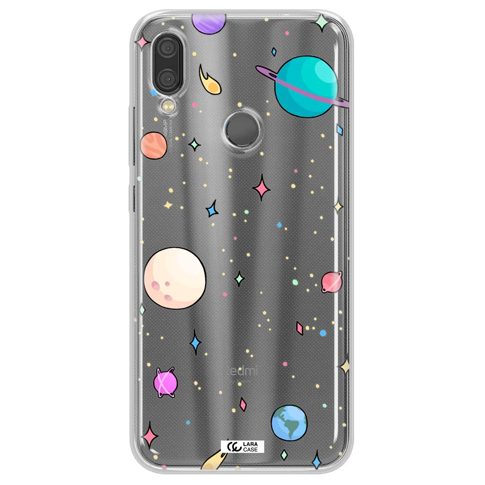 Solar System Print Xiaomi Redmi Note 7 Clear TPU Case