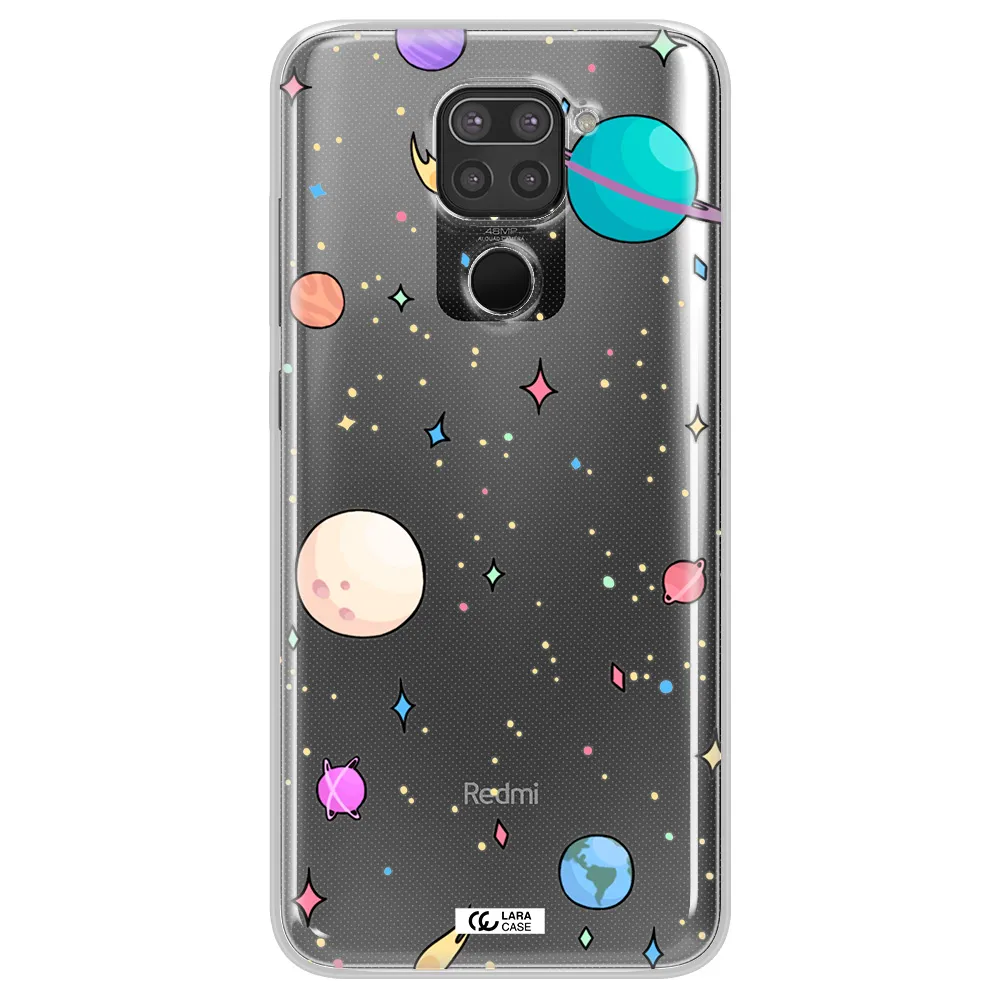 Solar System Print Xiaomi Redmi Note 9 Clear TPU Case