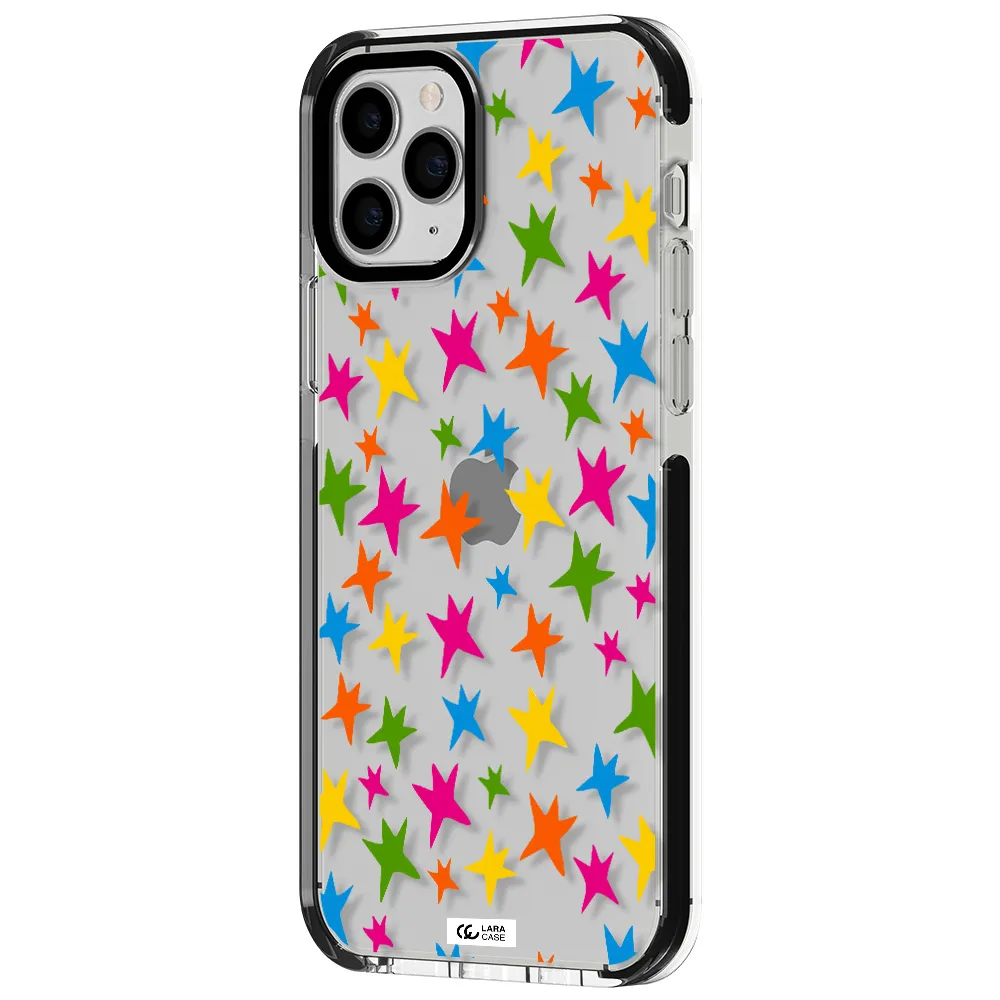 Colorful Stars Apple iPhone 11 pro max impact black border Case