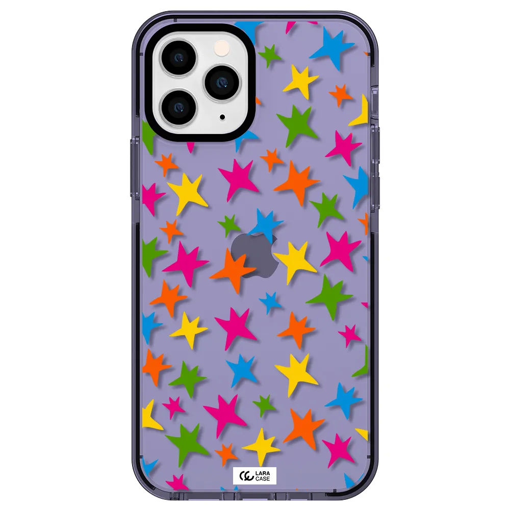 Colorful Stars Apple iPhone 11 pro max impact Lilac Case