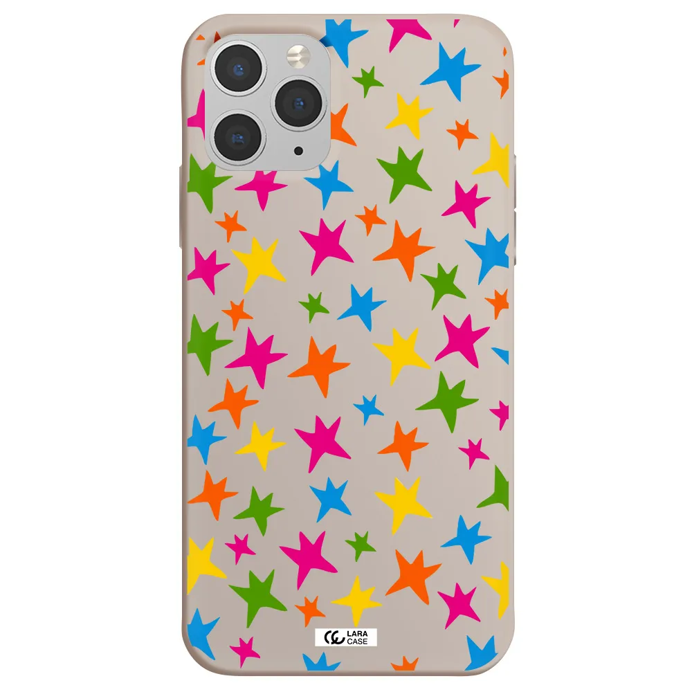 Colorful Stars Apple iPhone 11 pro Silicone Stone Case