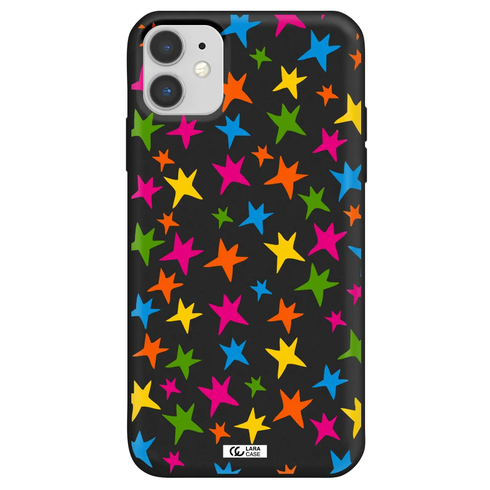 Colorful Stars Apple iPhone 11 Silicone black Case