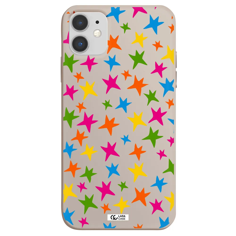 Colorful Stars Apple iPhone 11 Silicone Stone Case