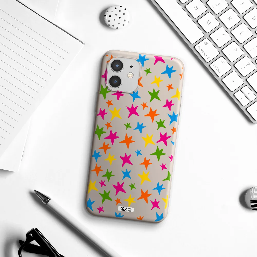 Colorful Stars Apple iPhone 12 mini Silicone Stone Case