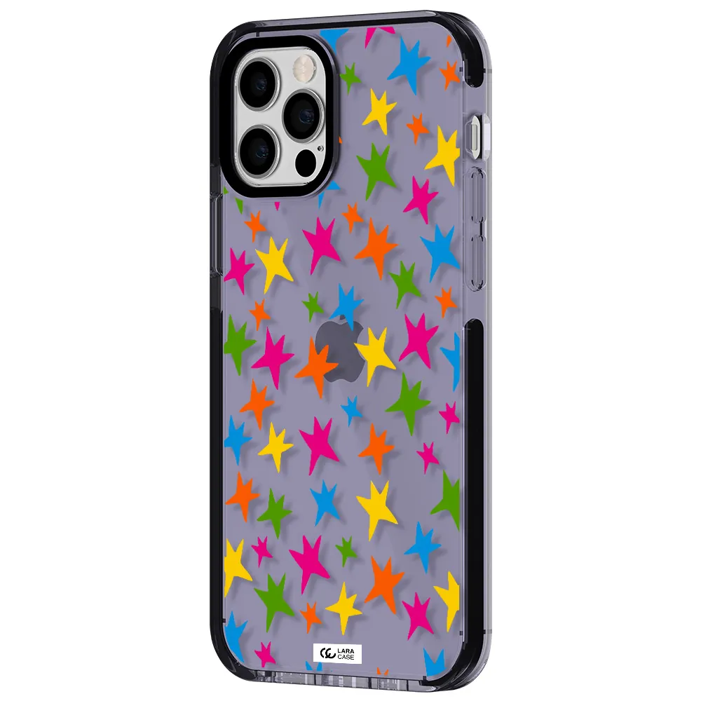Colorful Stars Apple iPhone 12 pro impact Lilac Case