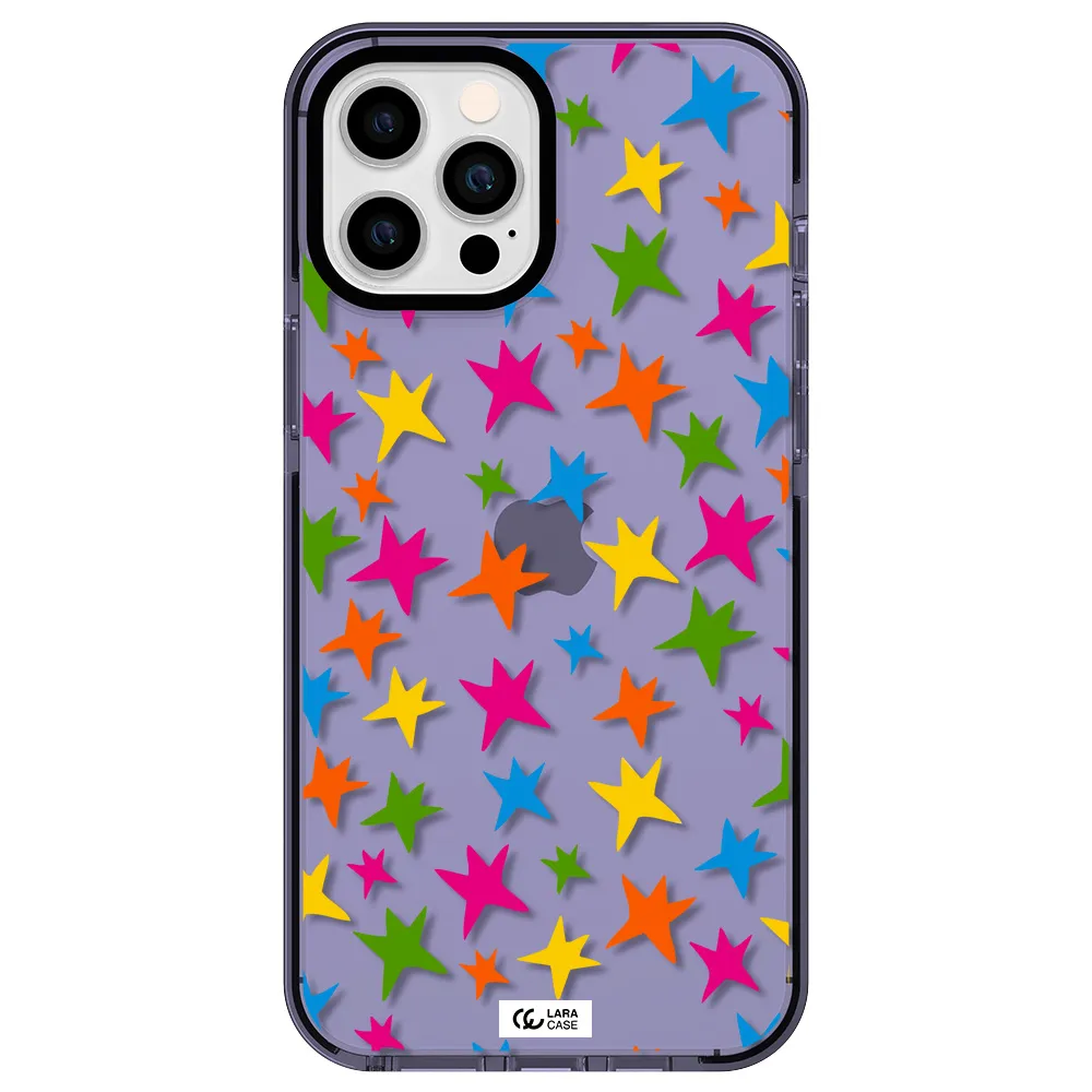 Colorful Stars Apple iPhone 12 pro max impact Lilac Case