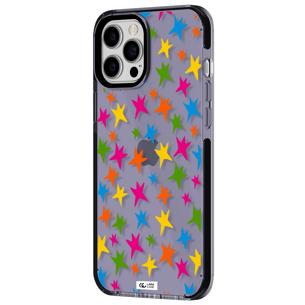 Colorful Stars Apple iPhone 12 pro max impact Lilac Case