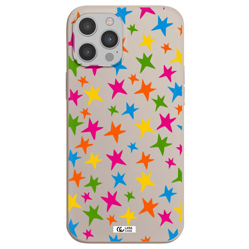 Colorful Stars Apple iPhone 12 pro Silicone Stone Case