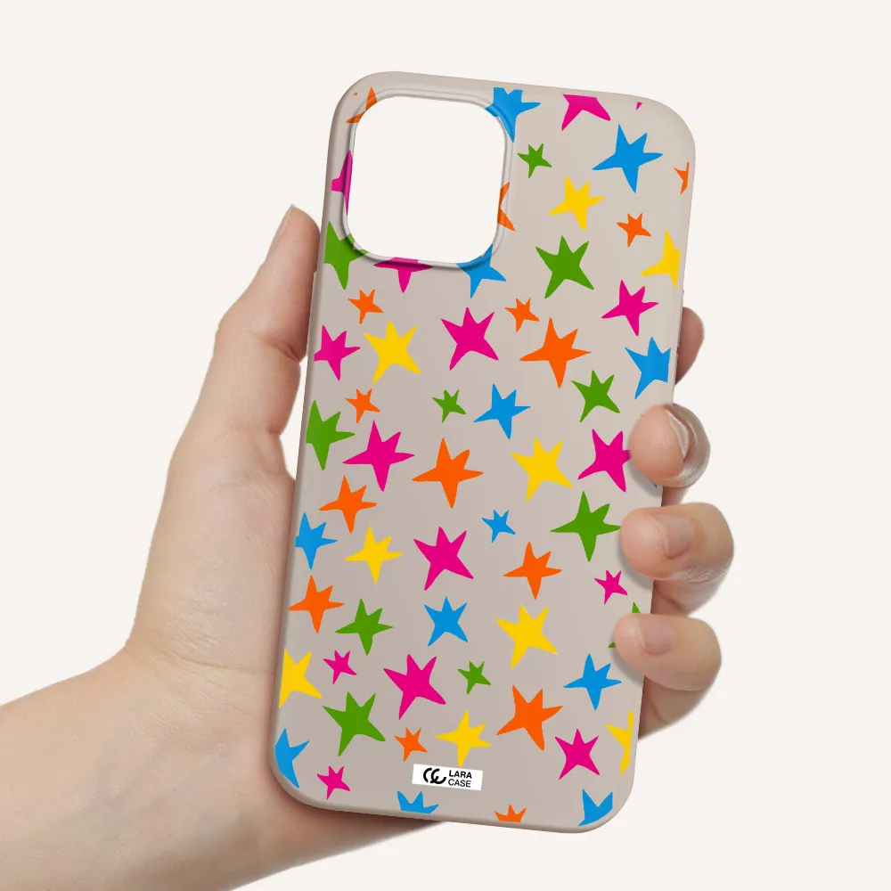 Colorful Stars Apple iPhone 12 pro Silicone Stone Case