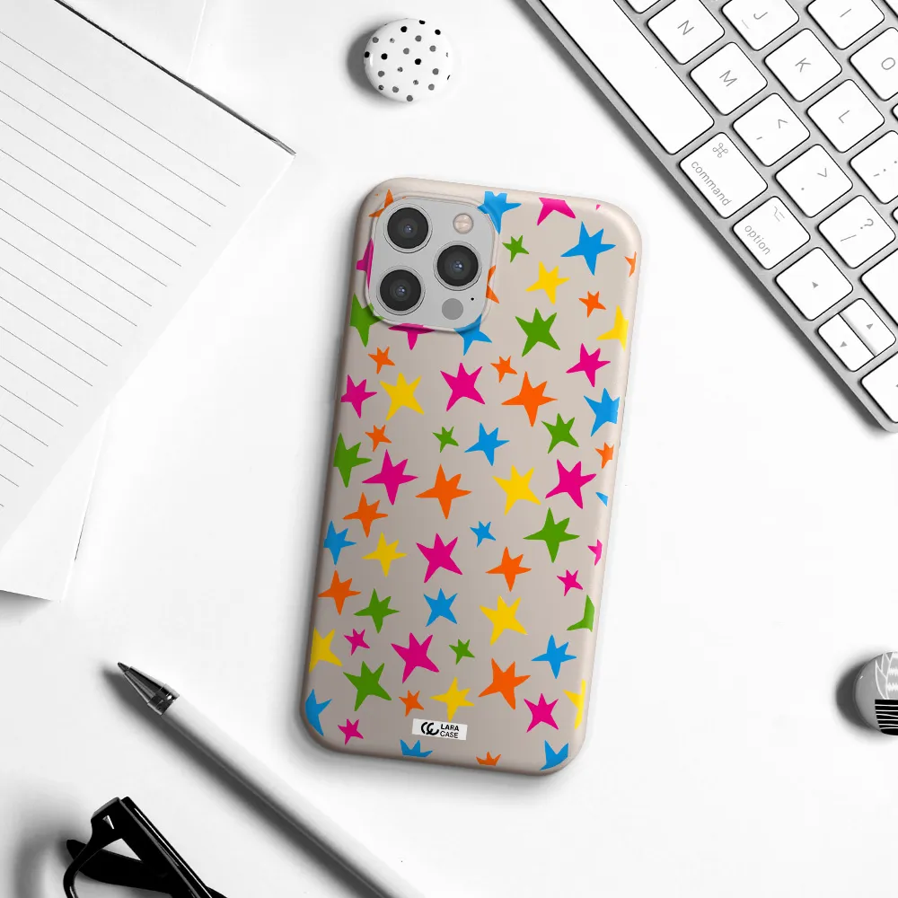 Colorful Stars Apple iPhone 12 pro Silicone Stone Case