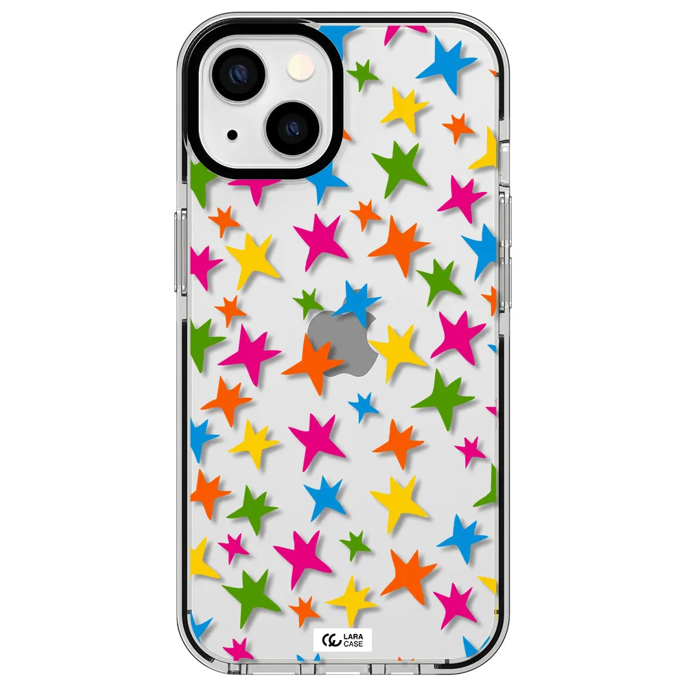 Colorful Stars Apple iPhone 13 impact black border Case