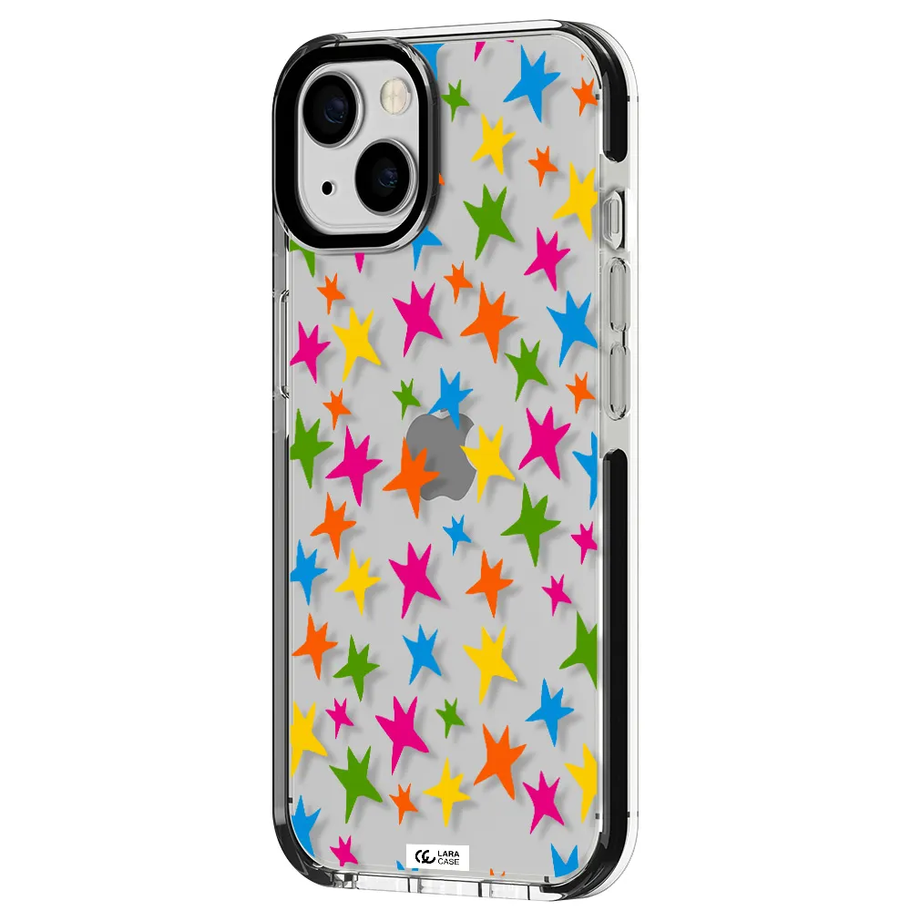 Colorful Stars Apple iPhone 13 impact black border Case