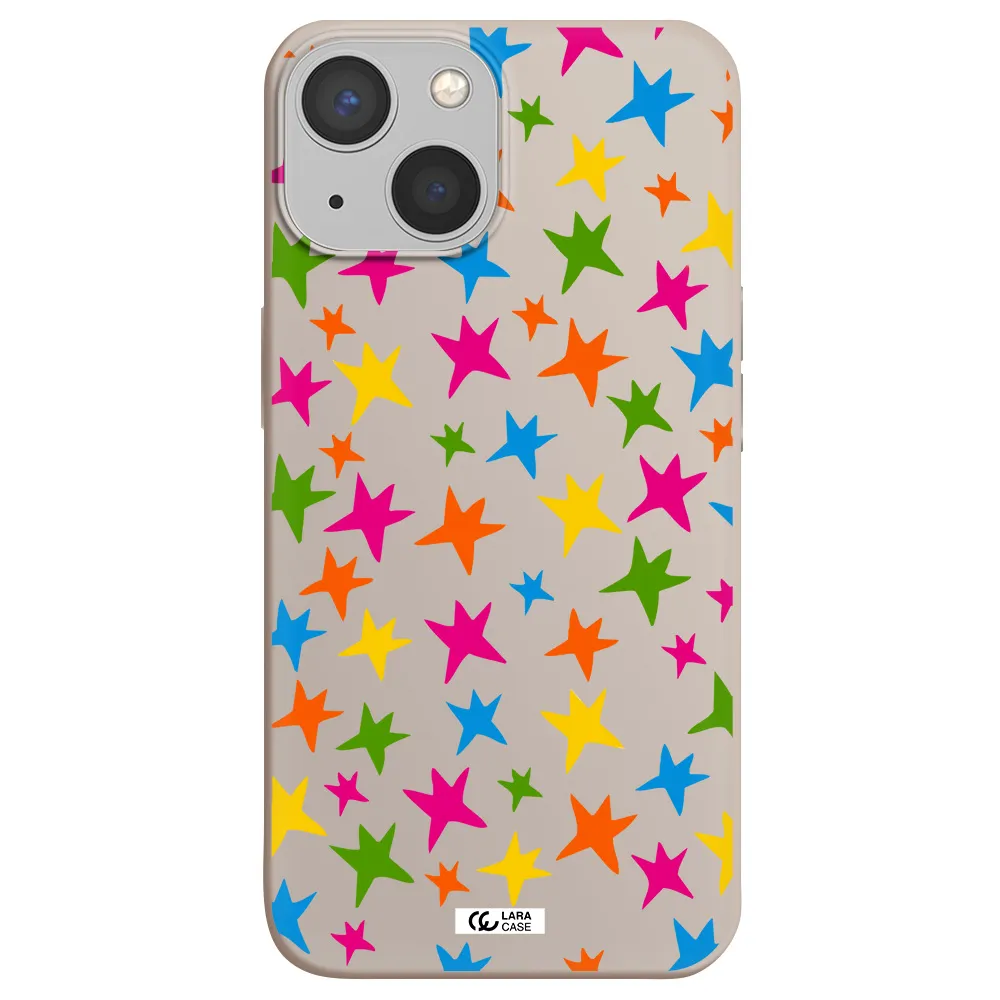 Colorful Stars Apple iPhone 13 mini Silicone Stone Case