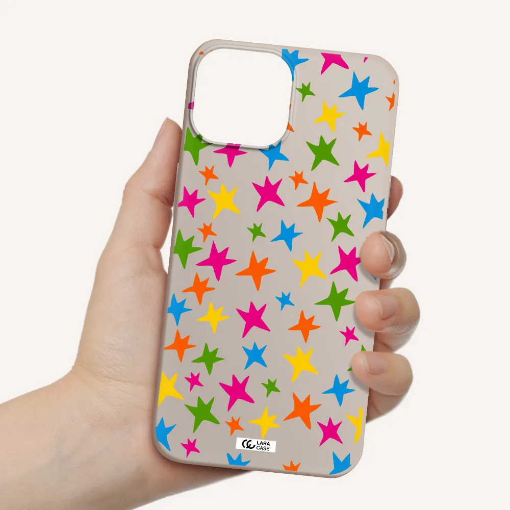 Colorful Stars Apple iPhone 13 mini Silicone Stone Case