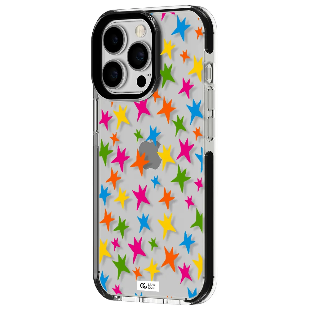 Colorful Stars Apple iPhone 13 Pro impact black border Case
