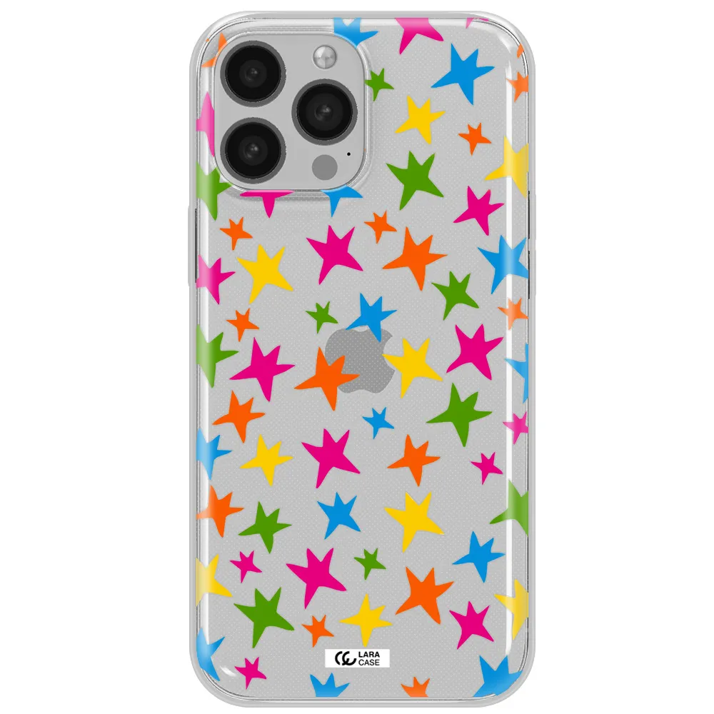 Colorful Stars Apple iPhone 13 Pro Max Clear TPU Case