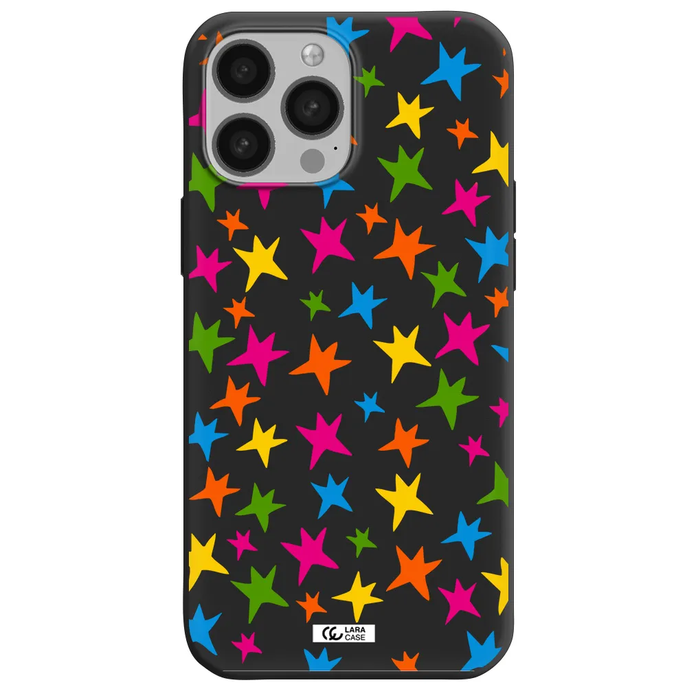 Colorful Stars Apple iPhone 13 Pro Max Silicone black Case