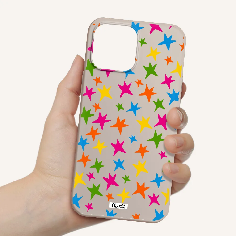 Colorful Stars Apple iPhone 13 Pro Max Silicone Stone Case