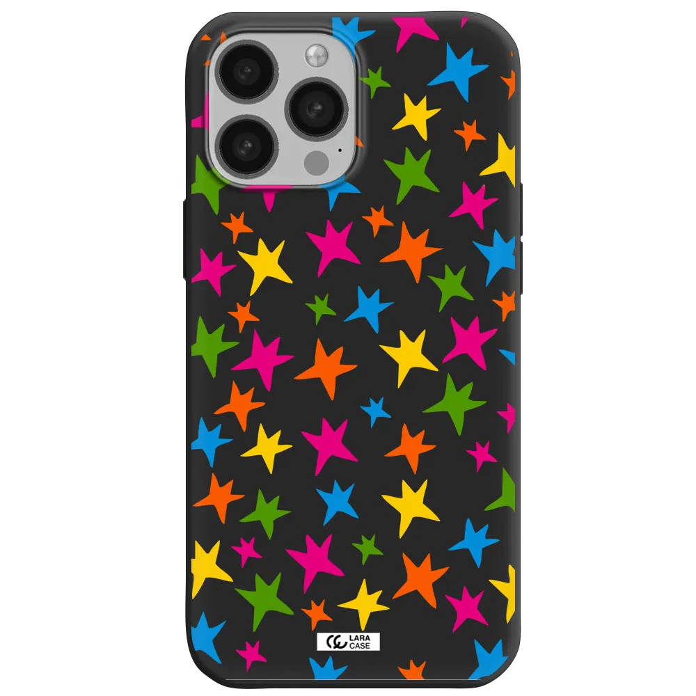 Colorful Stars Apple iPhone 13 Pro Silicone black Case