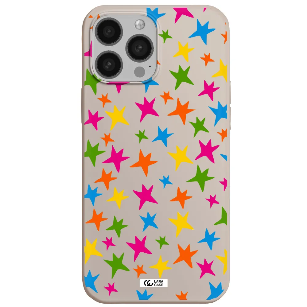 Colorful Stars Apple iPhone 13 Pro Silicone Stone Case