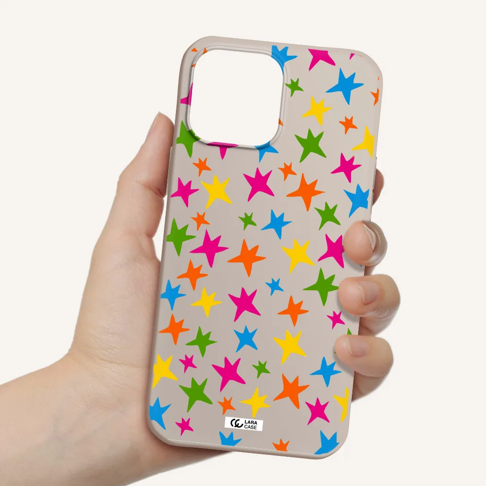 Colorful Stars Apple iPhone 13 Pro Silicone Stone Case