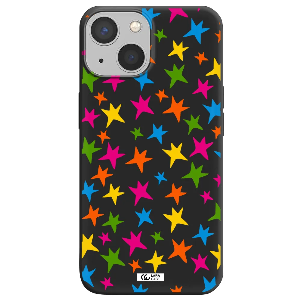 Colorful Stars Apple iPhone 13 Silicone black Case