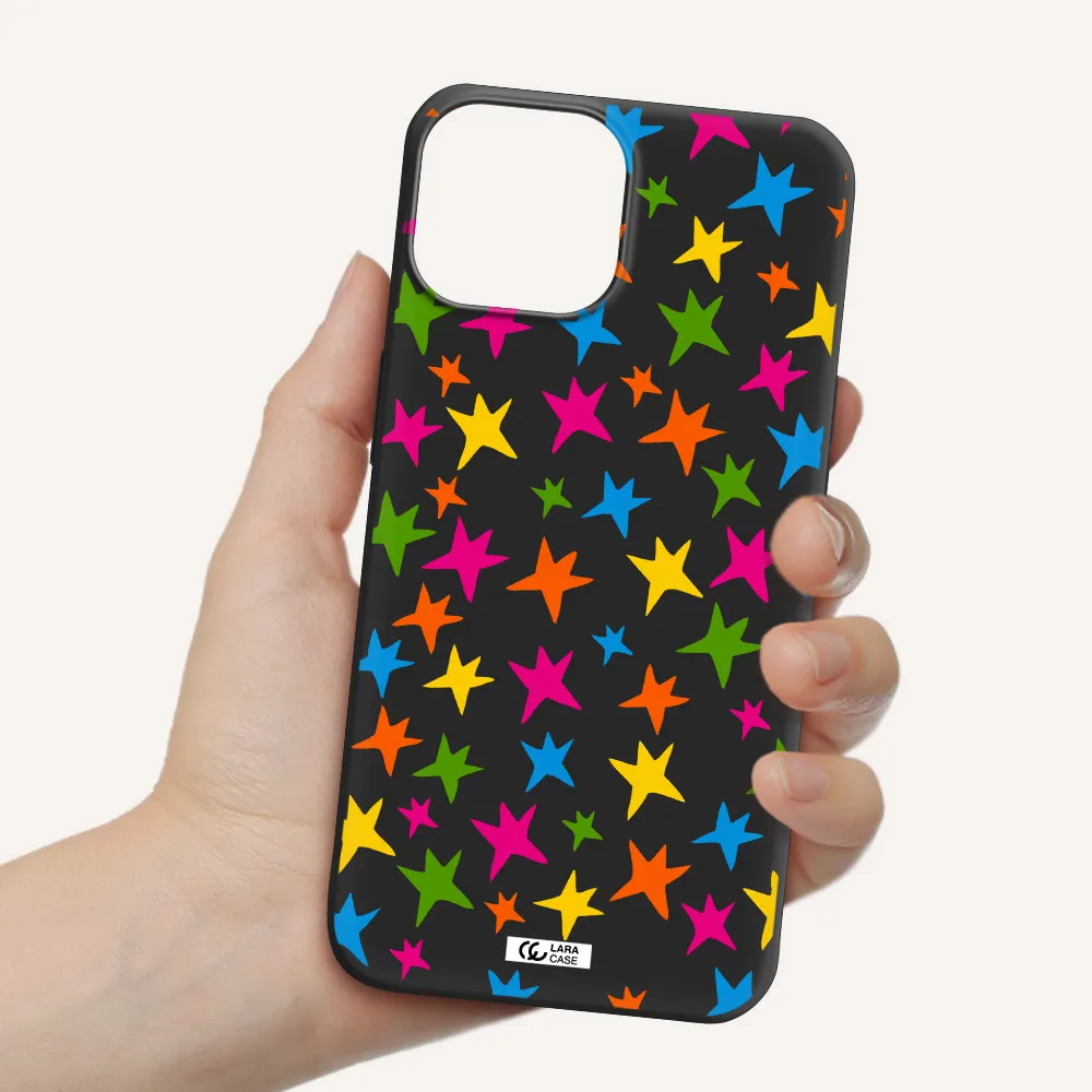 Colorful Stars Apple iPhone 13 Silicone black Case