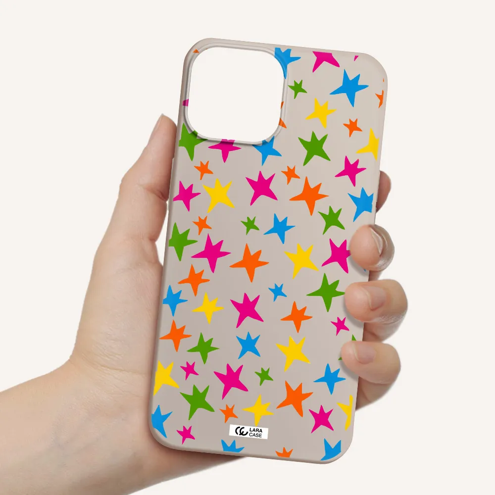 Colorful Stars Apple iPhone 13 Silicone Stone Case