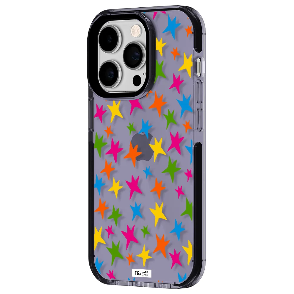 Colorful Stars Apple iPhone 14 pro impact Lilac Case