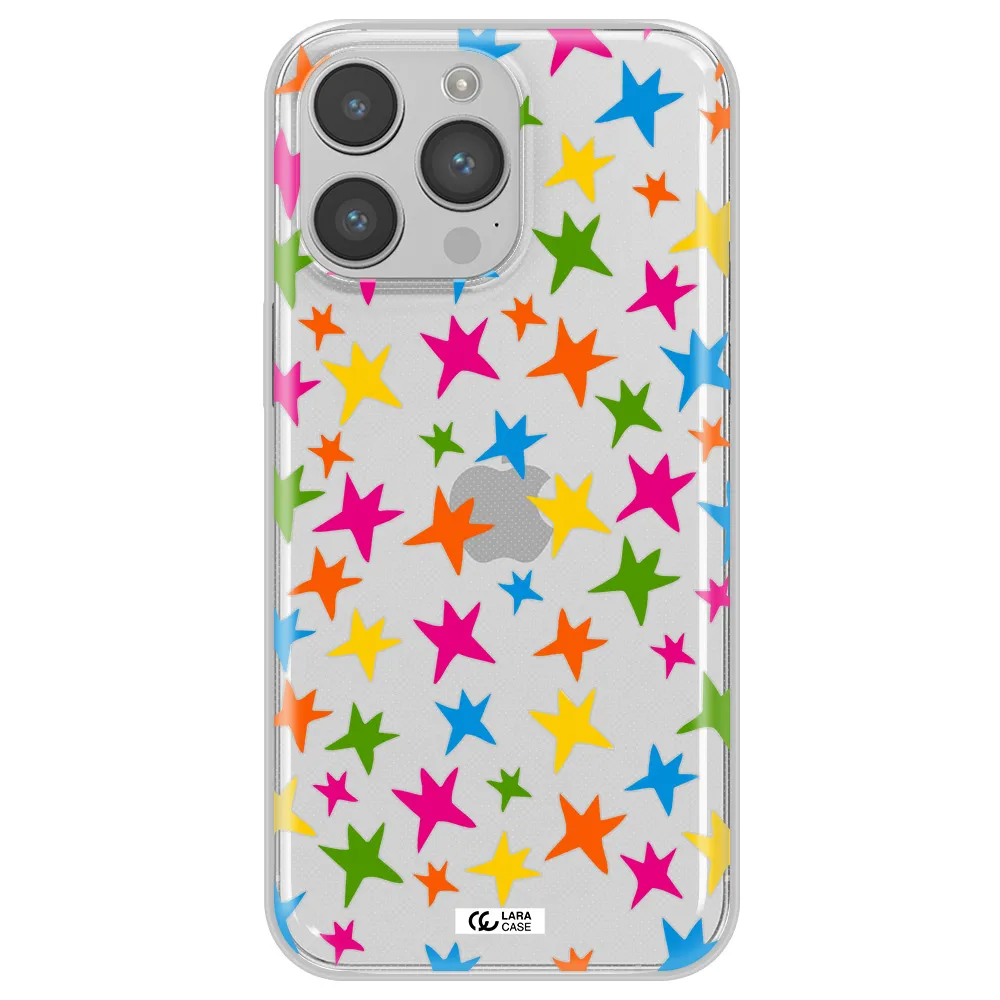Colorful Stars Apple iPhone 14 pro max Clear TPU Case