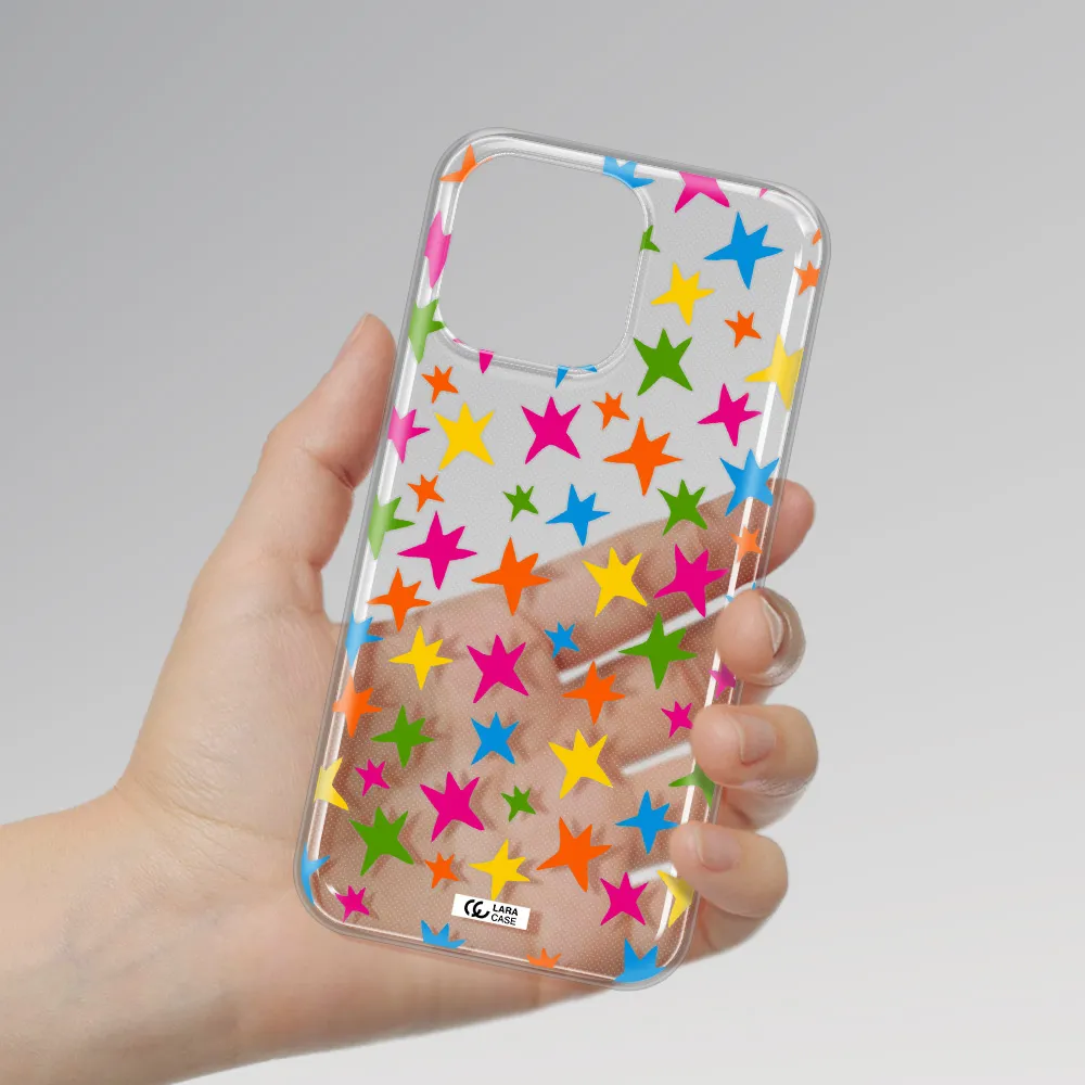 Colorful Stars Apple iPhone 14 pro max Clear TPU Case