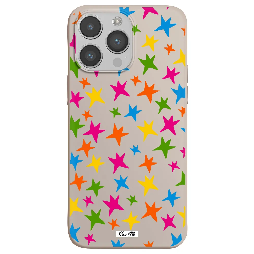 Colorful Stars Apple iPhone 14 pro max Silicone Stone Case