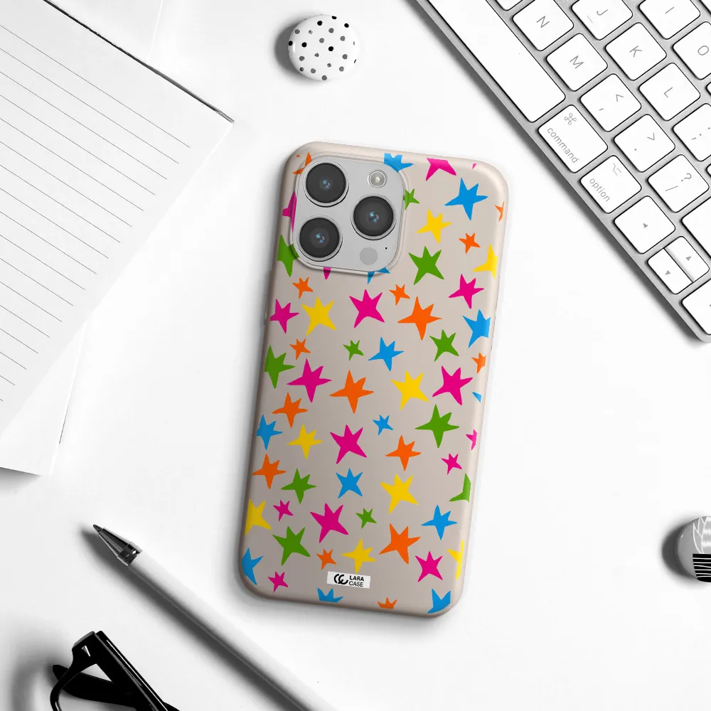 Colorful Stars Apple iPhone 14 pro max Silicone Stone Case