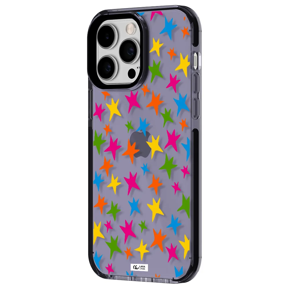 Colorful Stars Apple iPhone 15 Pro impact Lilac Case