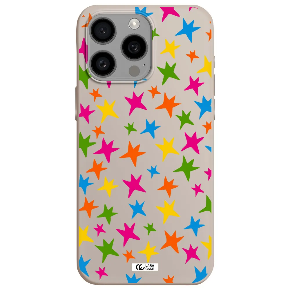 Colorful Stars Apple Iphone 15 Pro max Silicone Stone Case