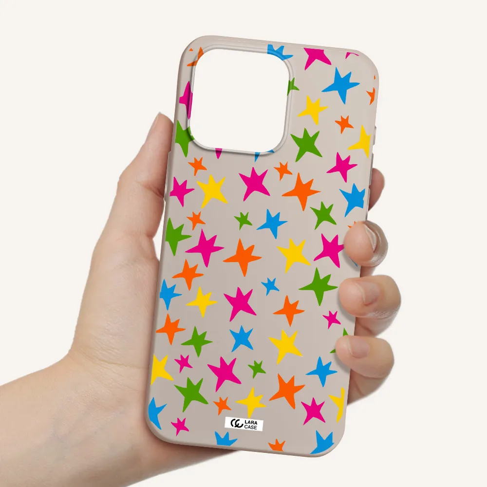 Colorful Stars Apple Iphone 15 Pro max Silicone Stone Case